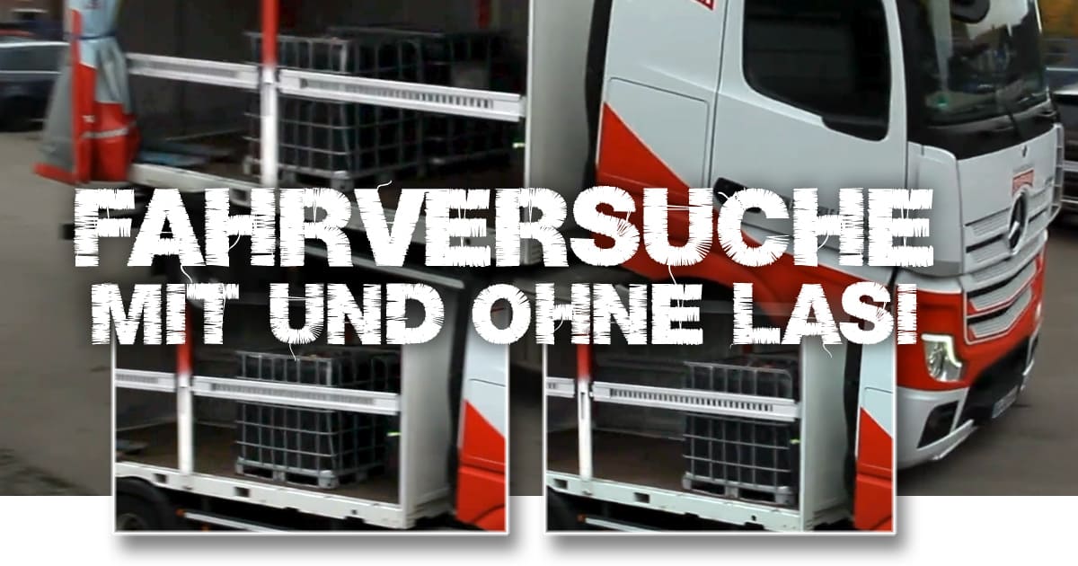 Fahrversuche mit und ohne Ladungssicherung